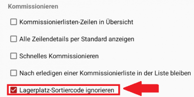 Option in den COBI.wms App-Einstellungen